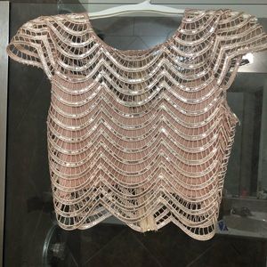 Beautiful Gold sequin crop top